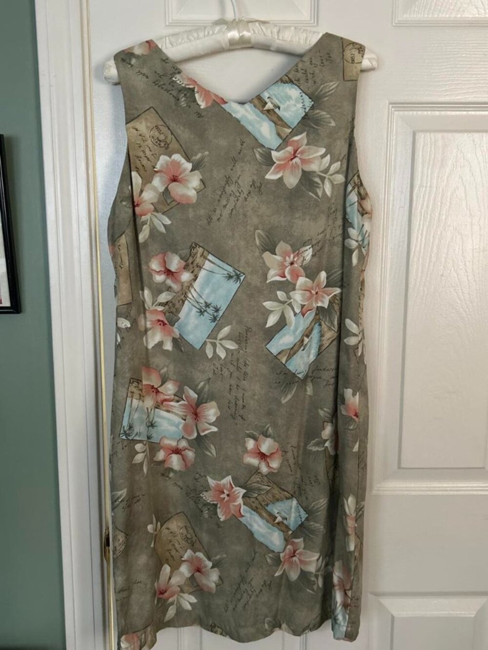VTG 90s Holiday Postcard Dress